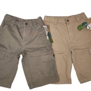 Greendog Boy's Y2K Brown Cargo Shorts 2 Pairs 100% Cotton Size 6